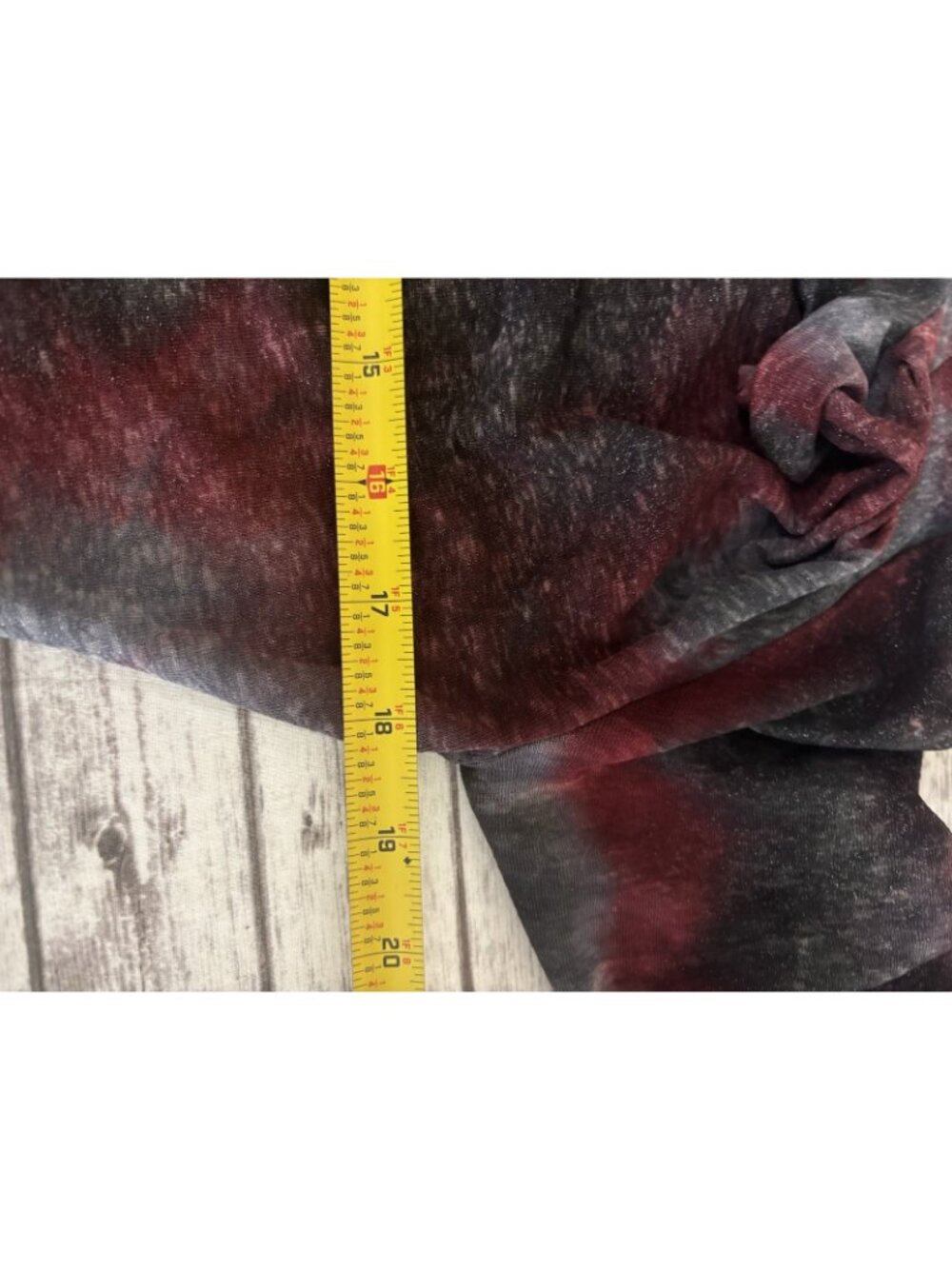 B. Street Burgundy Charcoal tie-dye cowl neck top Shirt 3/4 sleeves Mesh Sheer M - Picture 8 of 12